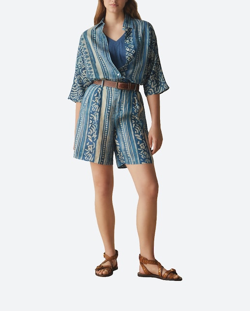 Imagen 0 de Bermuda de mujer 100% lino estampada