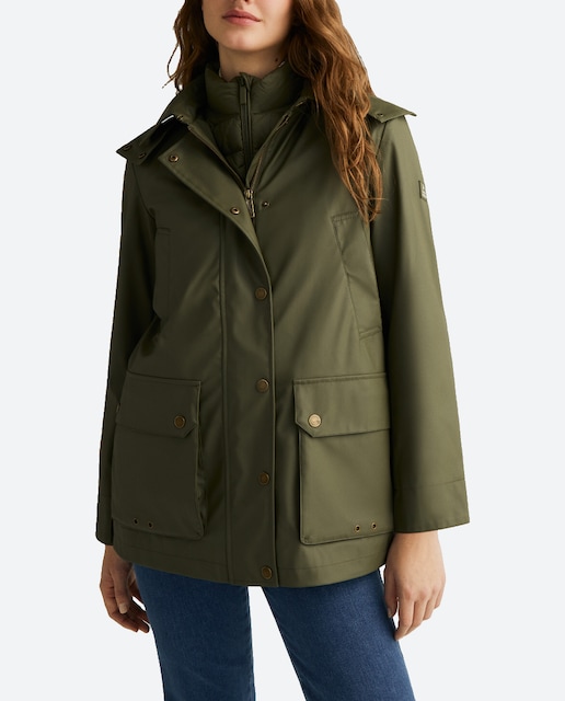 Imagen 0 de Parka de mujer engomada con capucha