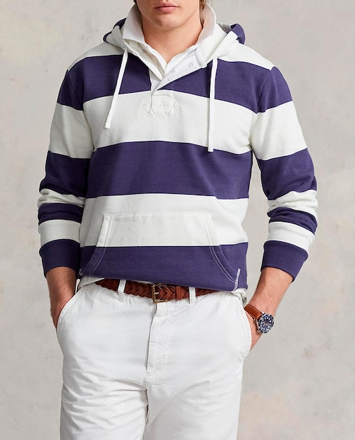 Imagen 0 de Sudadera de hombre de rayas con capucha