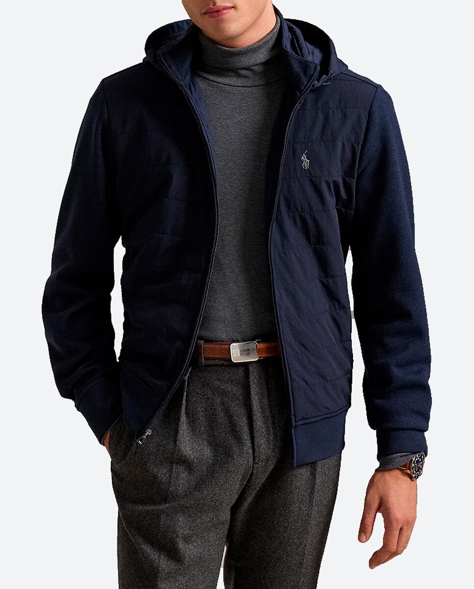 Imagen 0 de Chaqueta de hombre piqué de doble punto con capucha