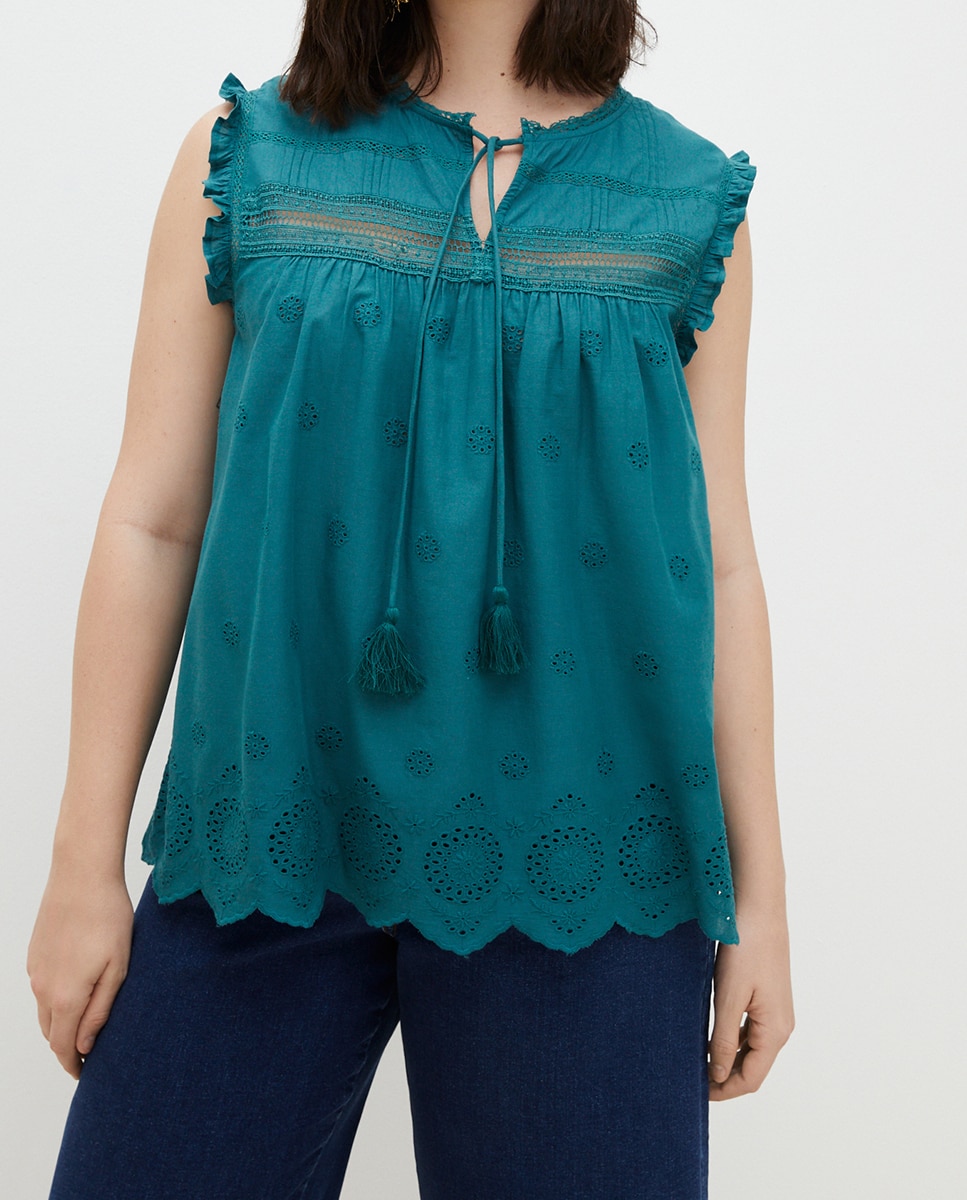 Imagen 0 de Blusa de mujer sin mangas con bordados