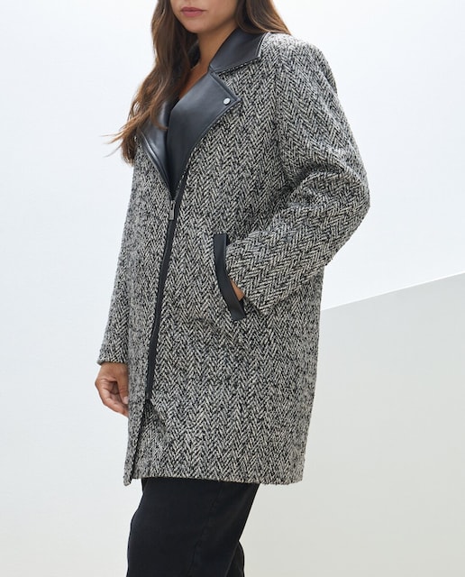 Imagen 0 de Abrigo de tejido mixto de mujer