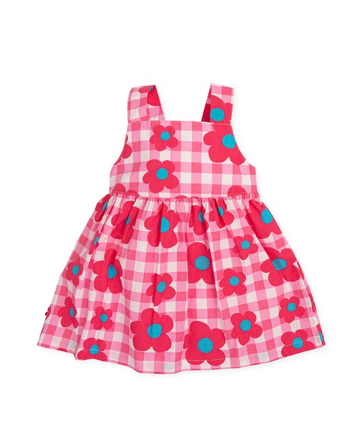 Imagen 0 de Vestido cuadros con flor icónica