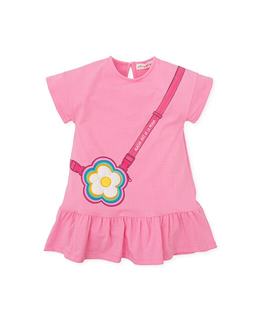 Imagen 0 de Vestido de manga corta con estampado delantero de bolso