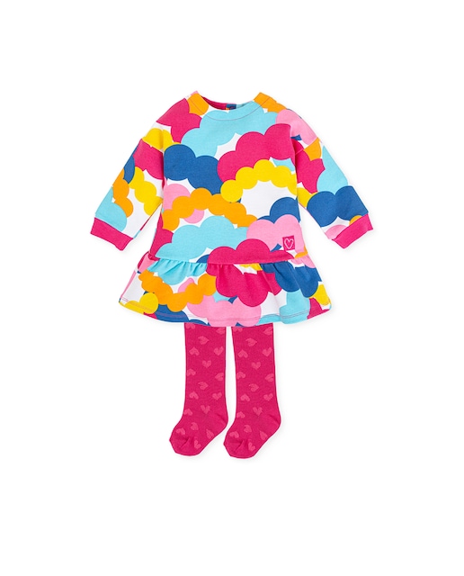 Imagen 0 de Vestido estampado de nubes con leotardos