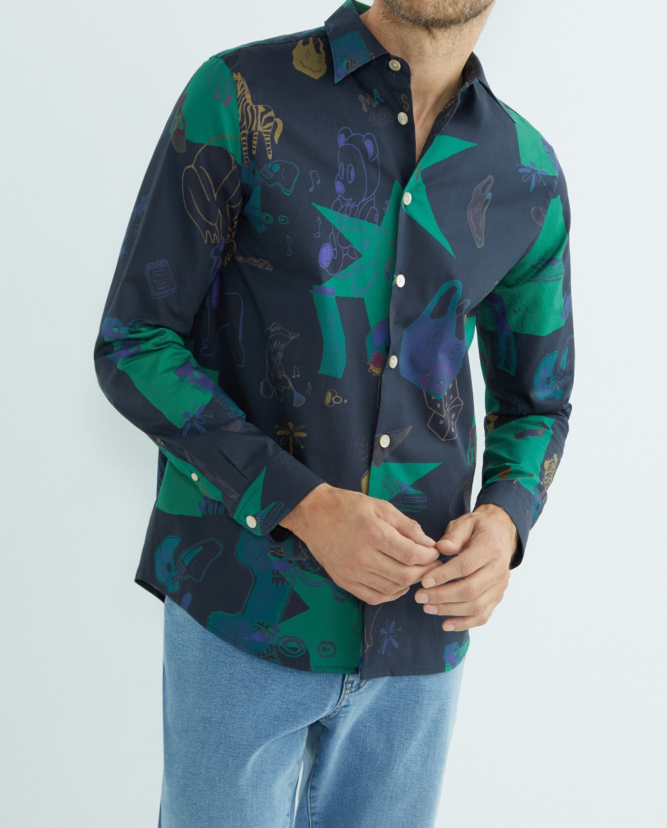 Imagen 0 de Camisa de hombre sport manga larga slim