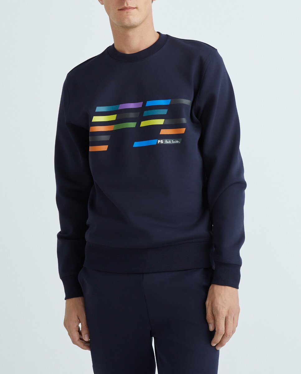 Imagen 0 de Sudadera de hombre  cuello redondo rayas