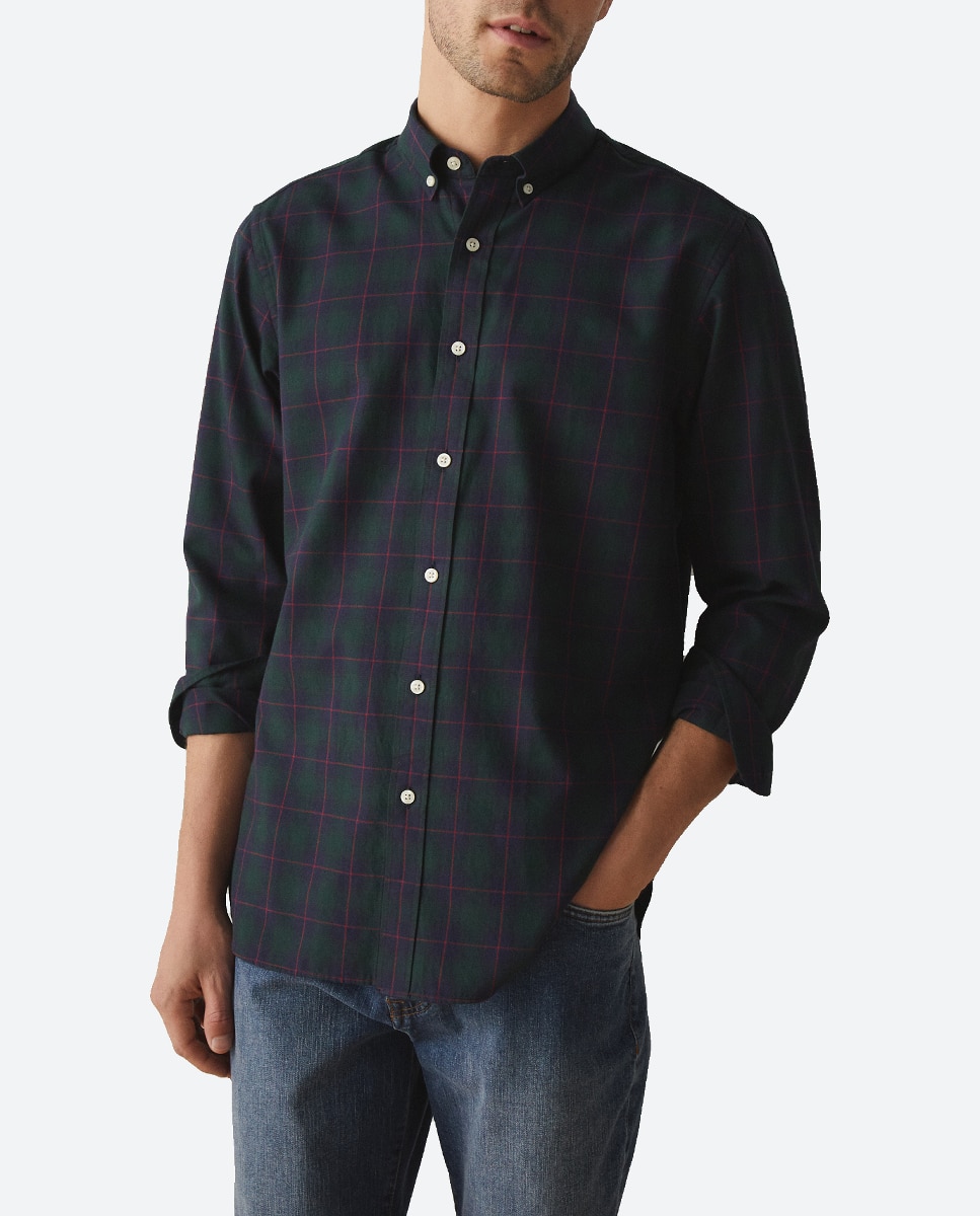 Imagen 0 de Camisa Twill de hombre de manga larga cuadros