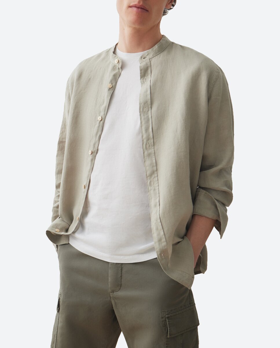 Imagen 0 de Camisa de hombre cuello mao 100% lino