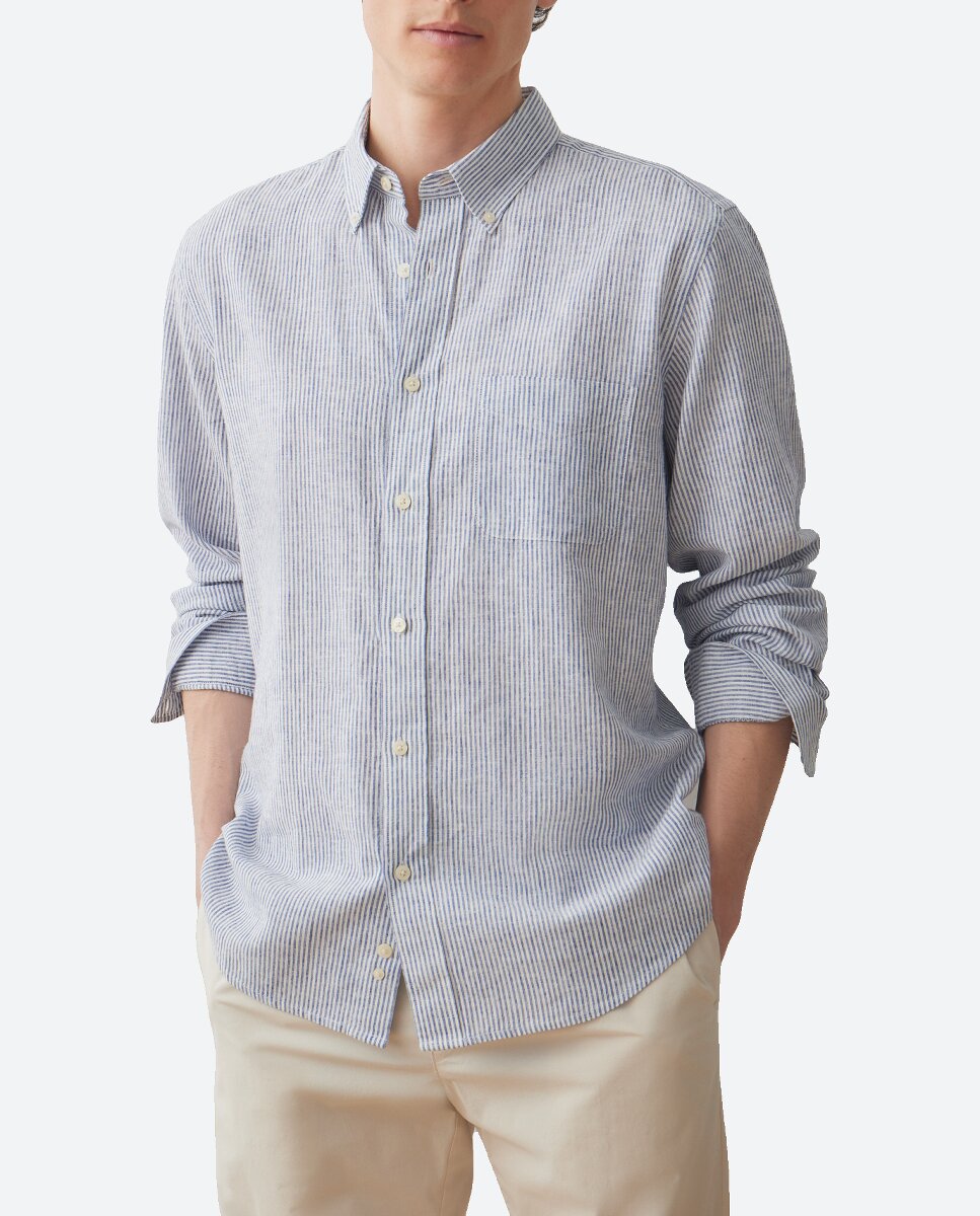 Imagen 0 de Camisa de hombre mezcla lino algodón