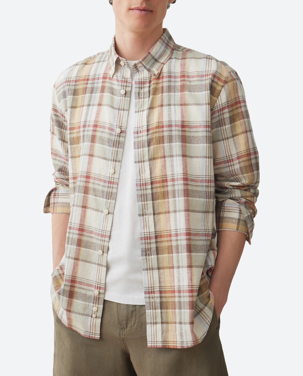 Imagen 0 de Camisa de hombre mezcla lino algodón