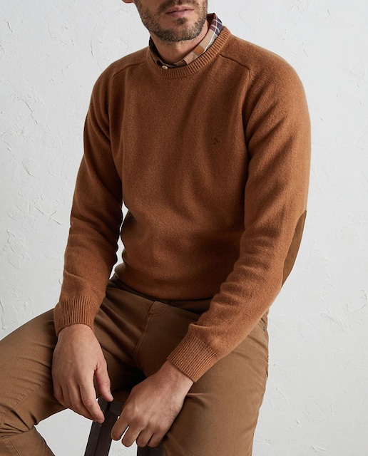 Imagen 0 de Jersey básico de lambswool con cuello redondo de hombre