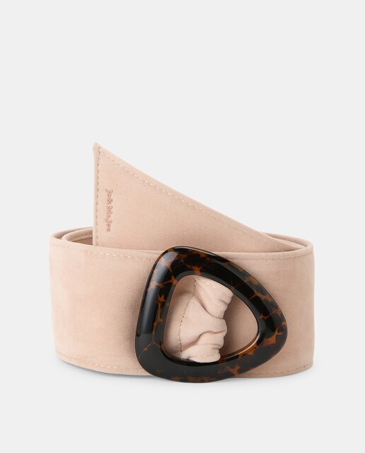 Imagen 0 de Cinturón de ante y tejido en color liso