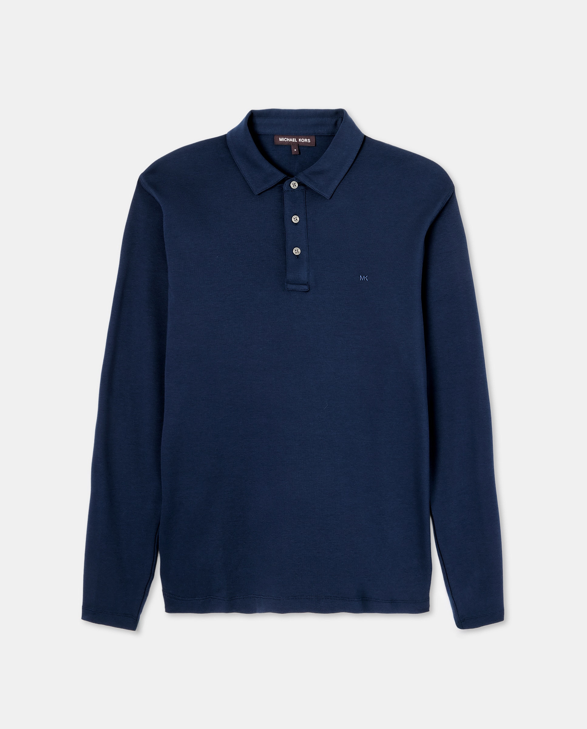 Imagen 0 de Polo de hombre en algodón BCI negro de manga larga