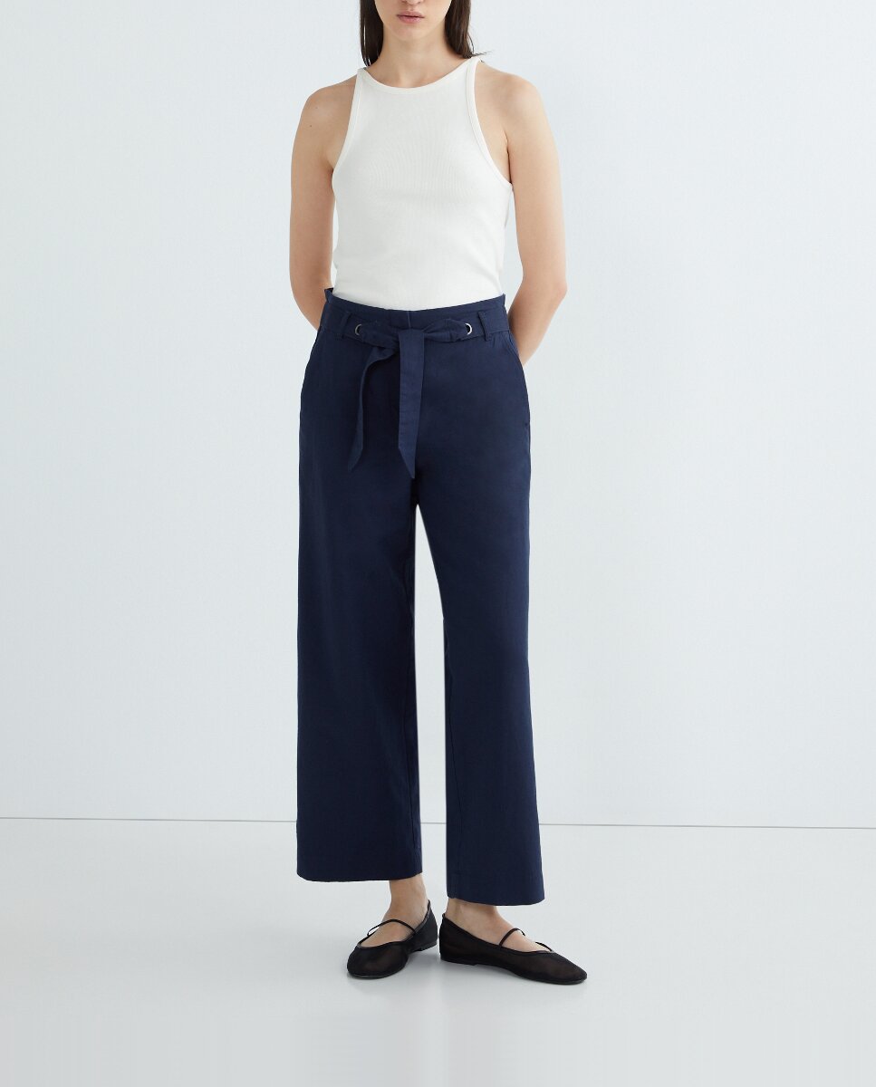Imagen 0 de Pantalón de mujer culotte con lino