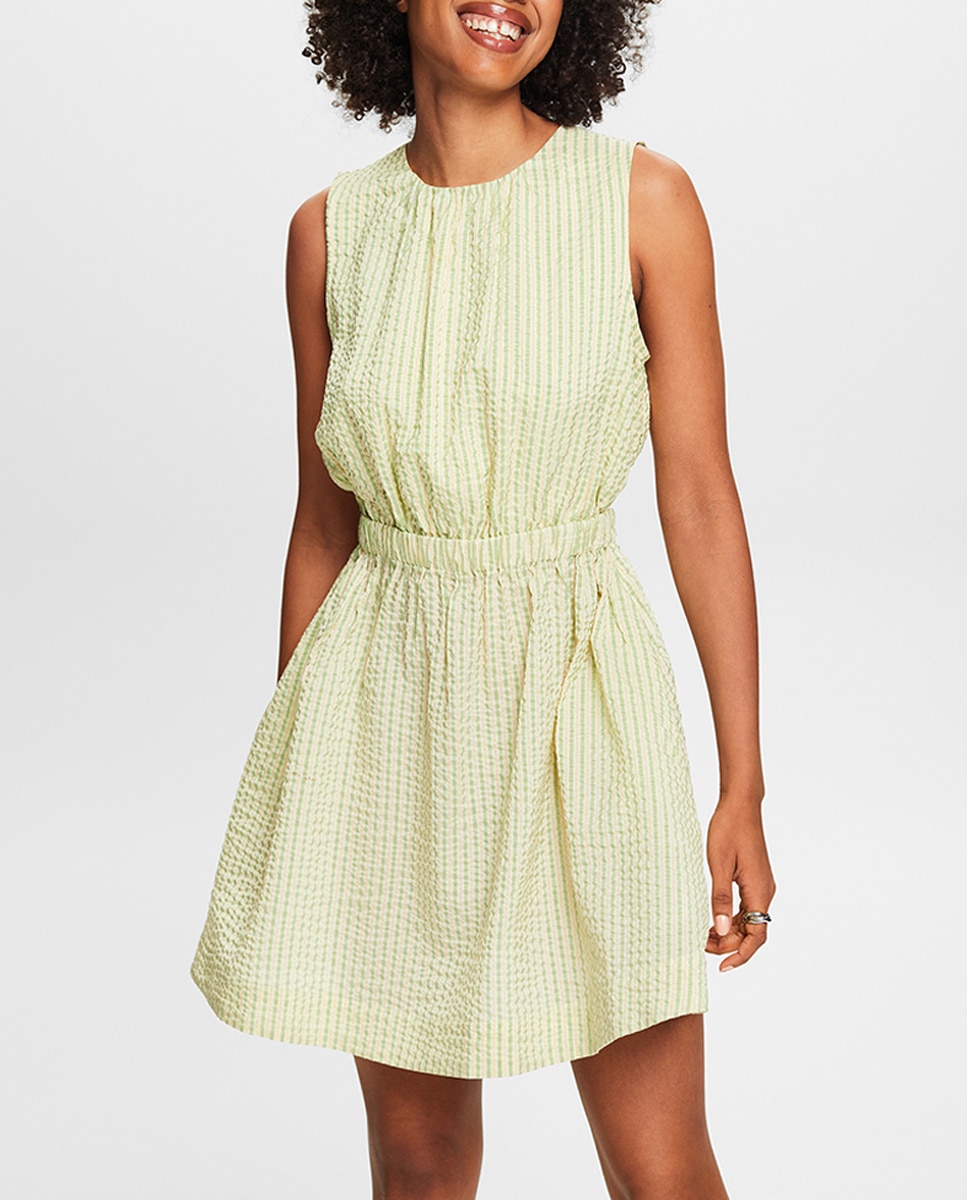 Imagen 0 de Vestido corto estampado rayas con viscosa