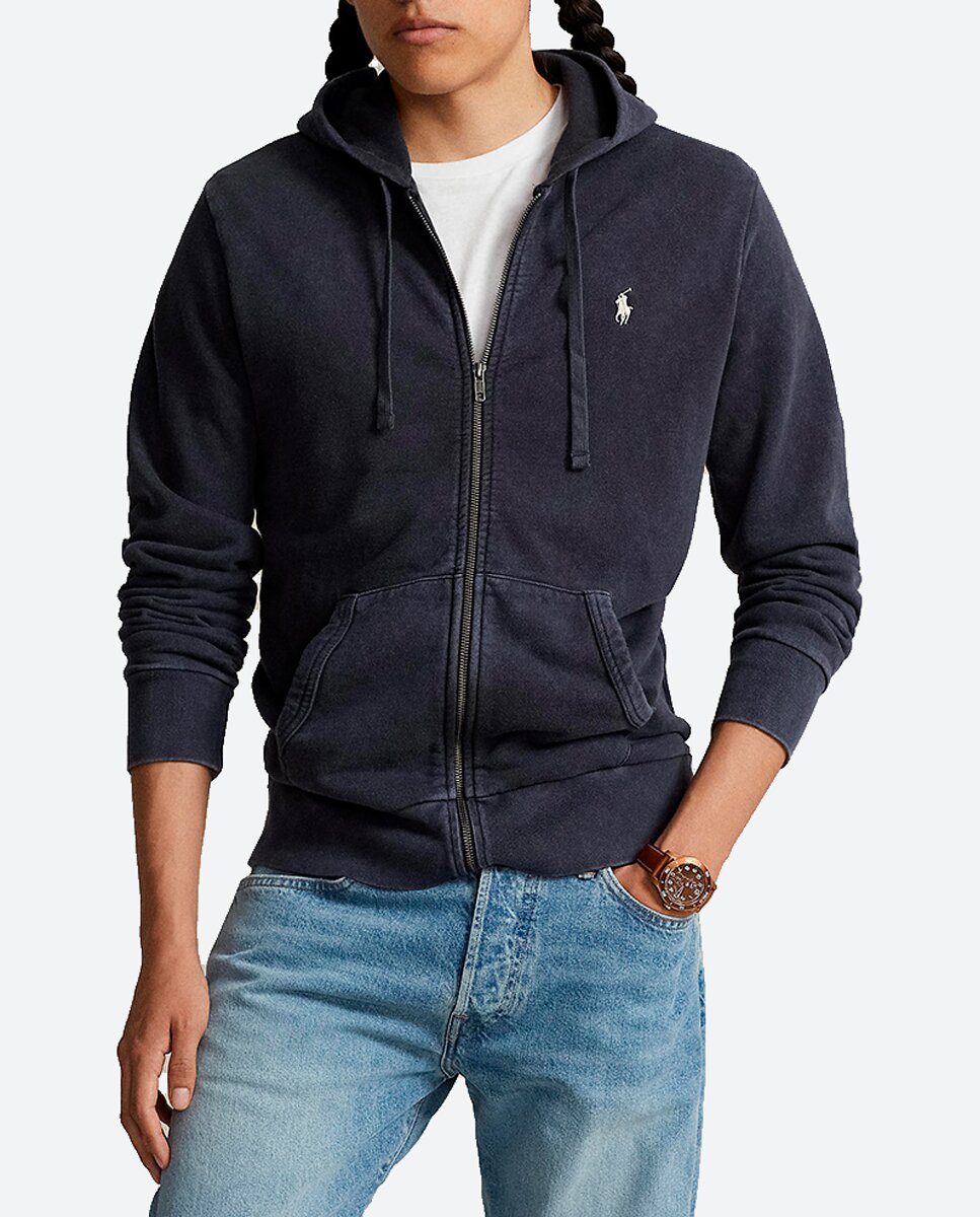 Imagen 0 de Sudadera de hombre de algodón con cremallera y capucha