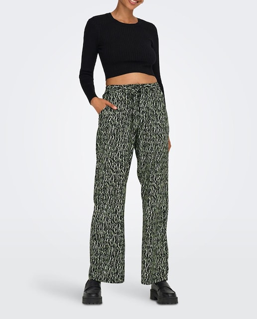 Imagen 0 de Pantalón palazzo de mujer estampado con cintura elástica