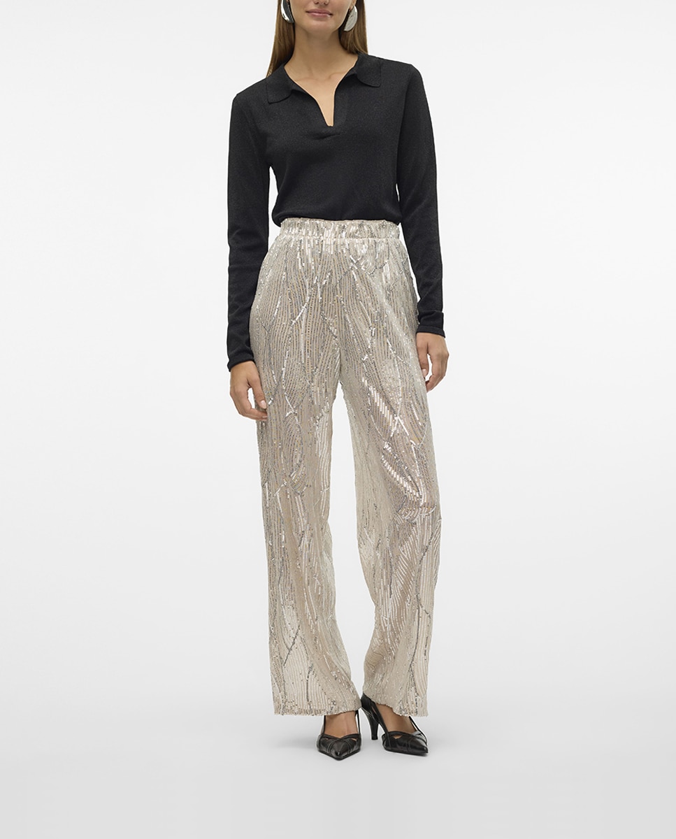 Imagen 0 de Pantalón de fiesta de mujer de lentejuelas