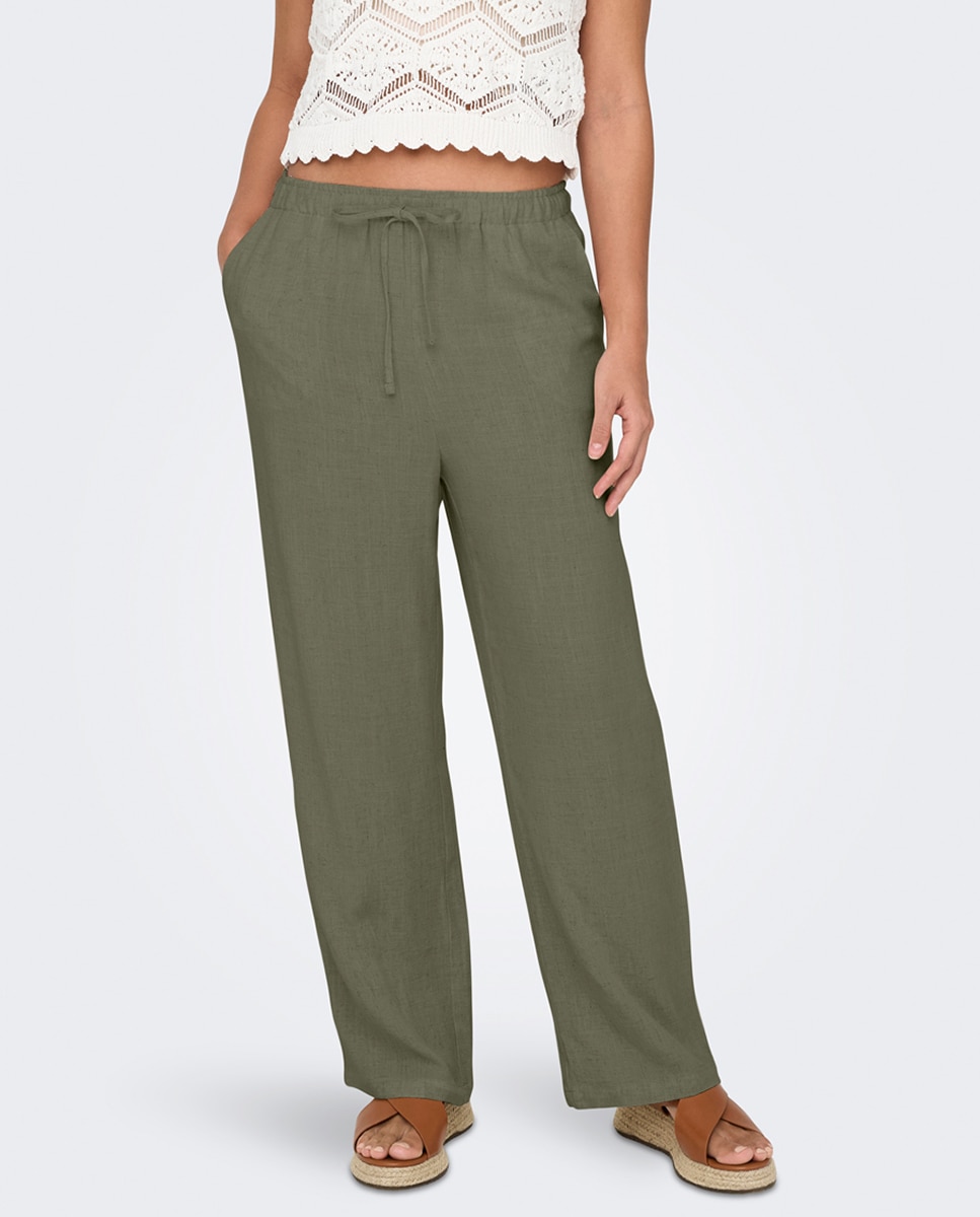 Imagen 0 de Pantalón largo ancho de mujer