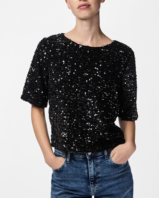Imagen 0 de Camiseta lentejuelas de mujer