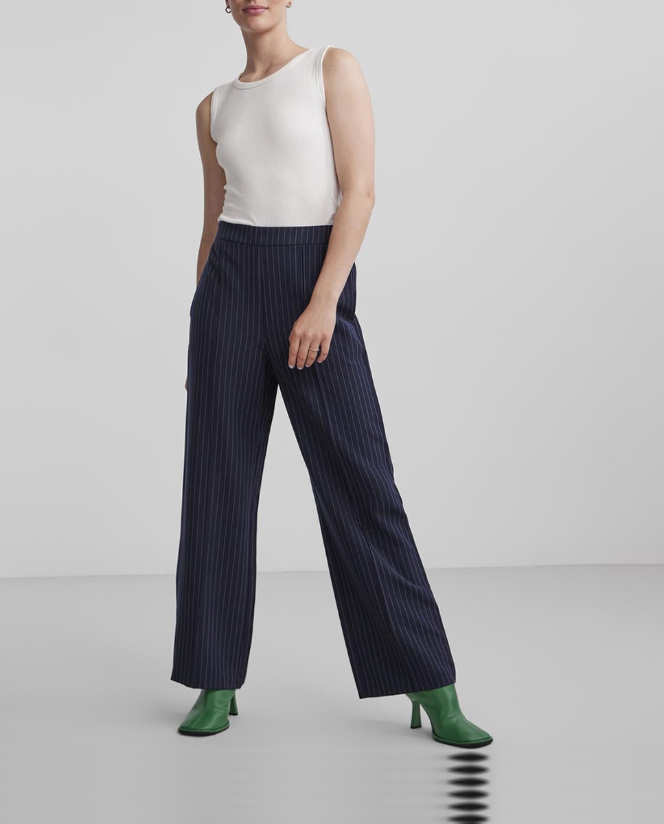 Imagen 0 de Pantalón de vestir ancho de cintura alta de mujer