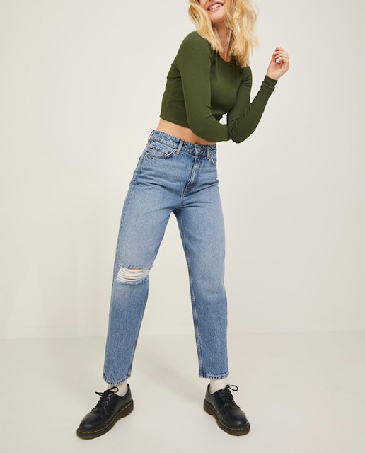Imagen 0 de Vaquero Lisbon de mujer mom fit y cintura alta