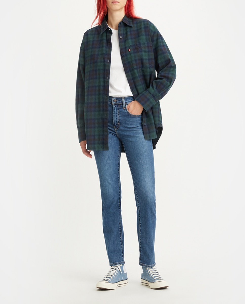 Imagen 0 de Vaquero de mujer 724? High rise straight lavado medio