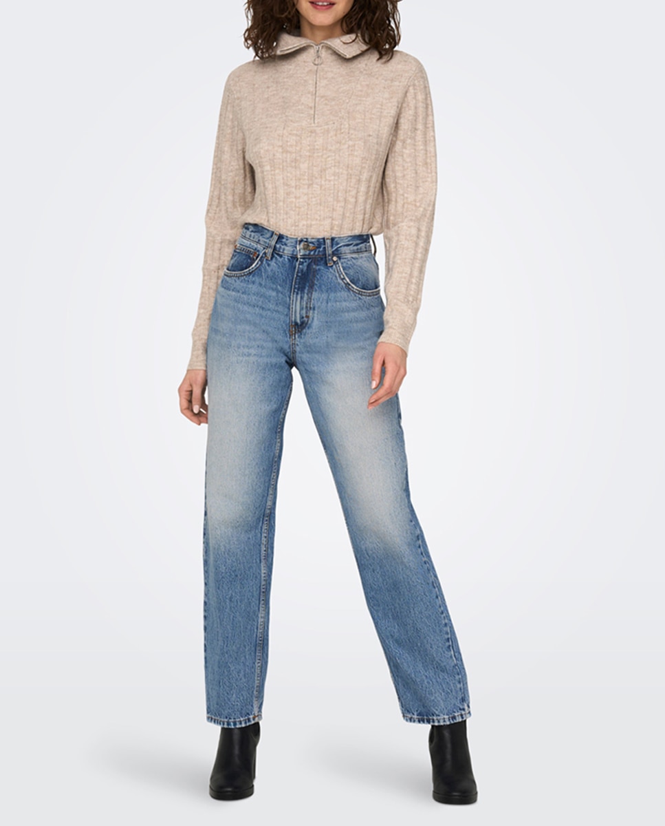 Imagen 0 de Pantalón vaquero recto de mujer