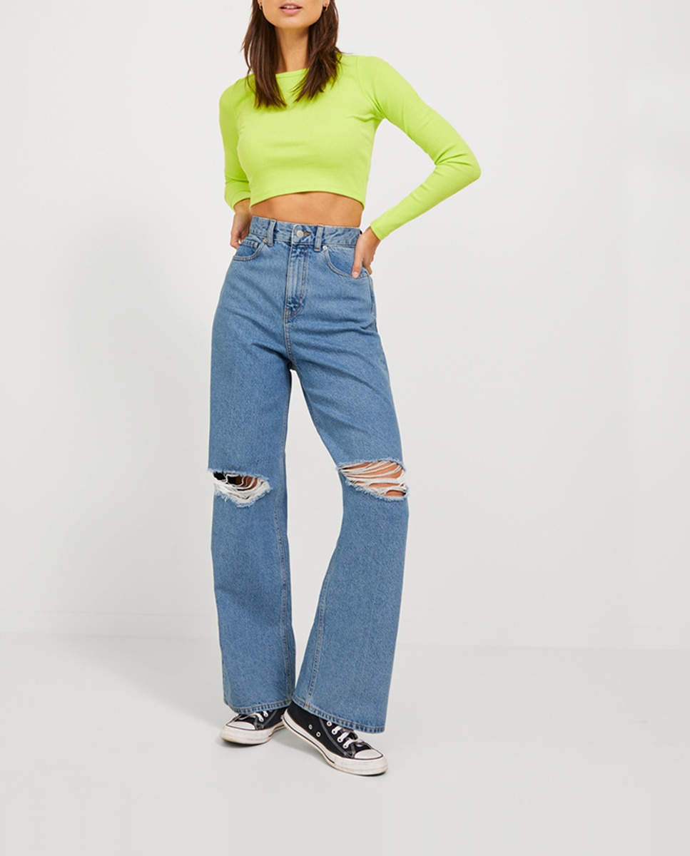 Imagen 0 de Vaqueros Tokyo wide fit de tiro de mujer.