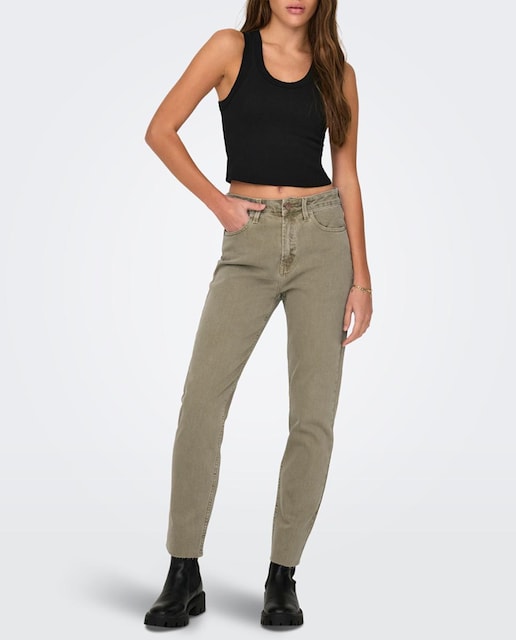 Imagen 0 de Pantalón recto de cintura alta de mujer