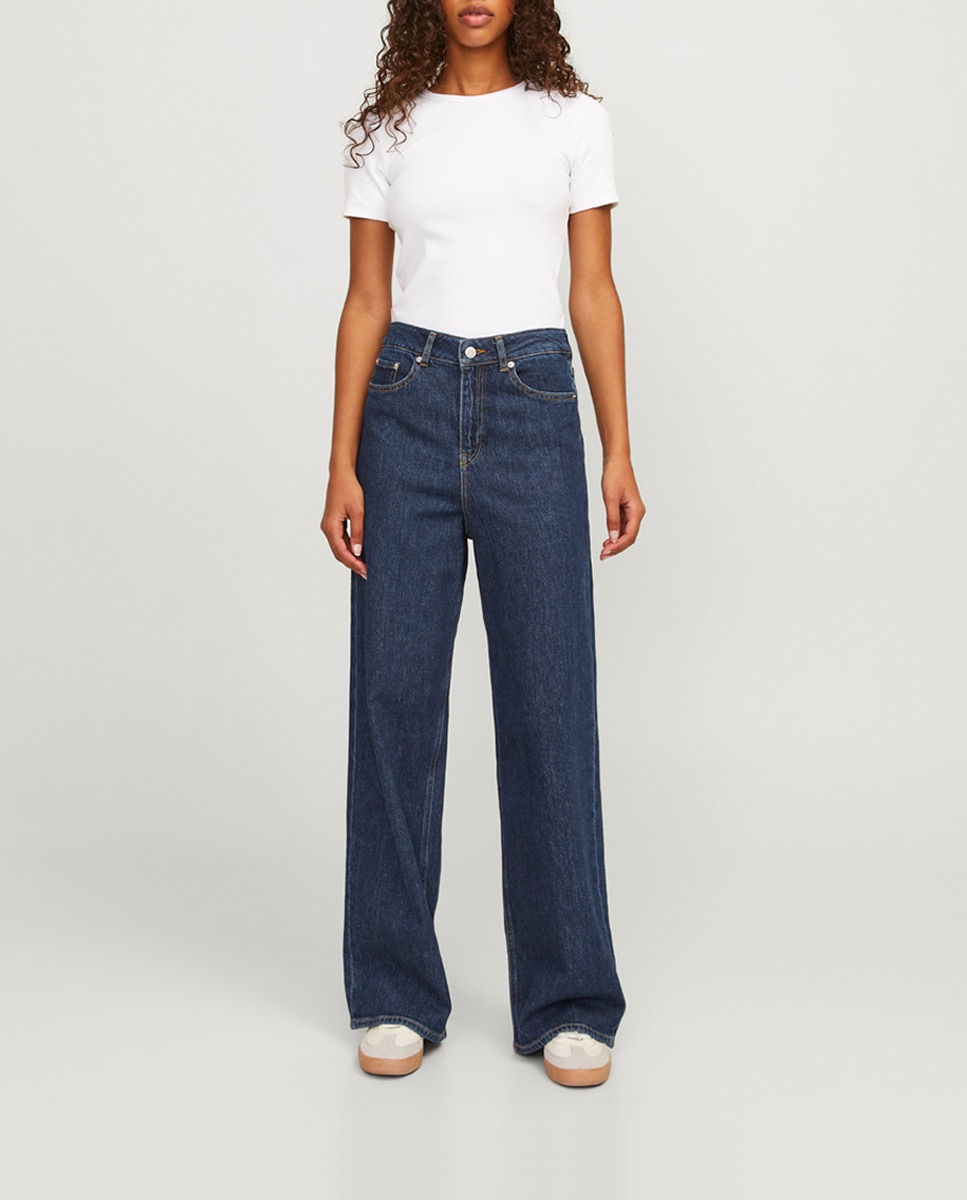 Imagen 0 de Jeans wide leg bolsillos contraste de mujer