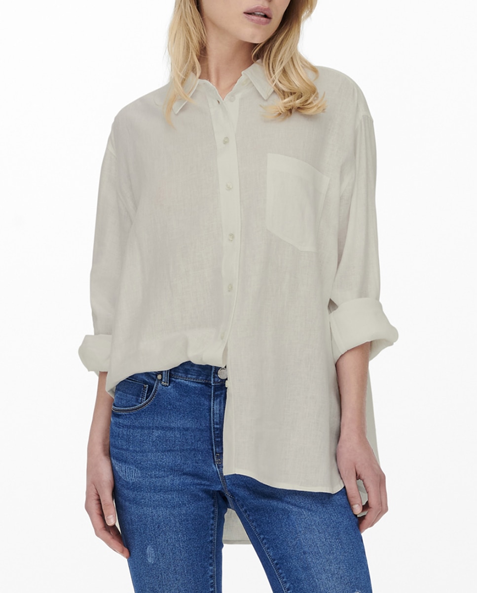 Imagen 0 de Camisa fluida de mujer con bolsillo.