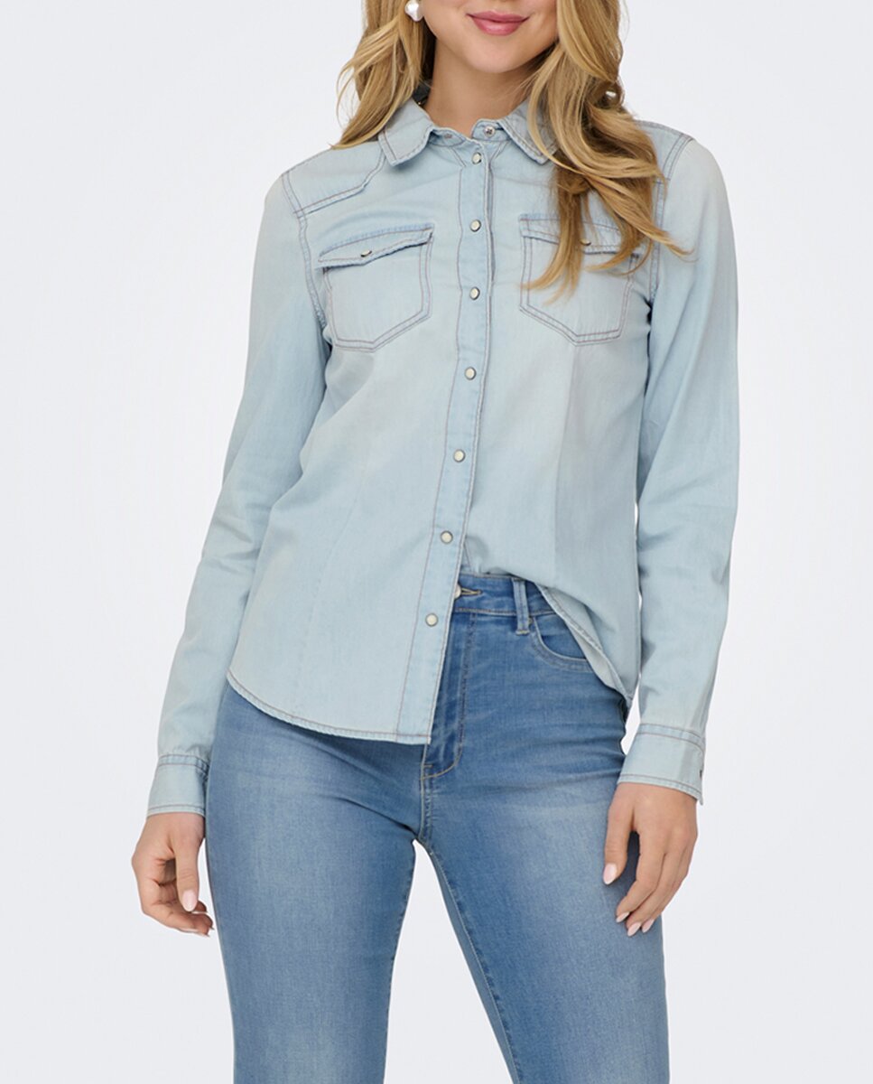 Imagen 0 de Camisa de mujer denim manga larga