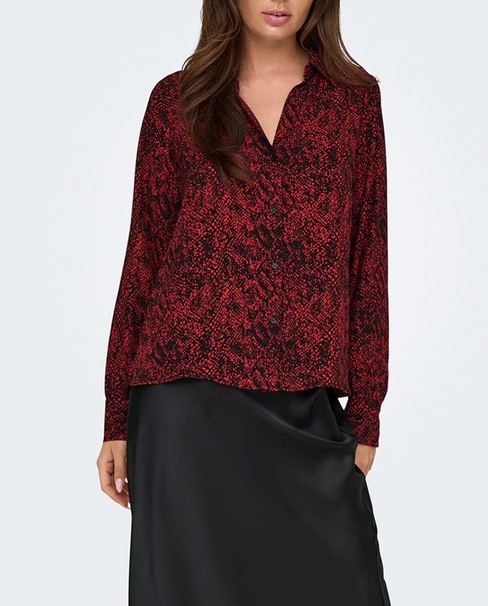 Imagen 0 de Camisa de mujer con botones y cuello de pico
