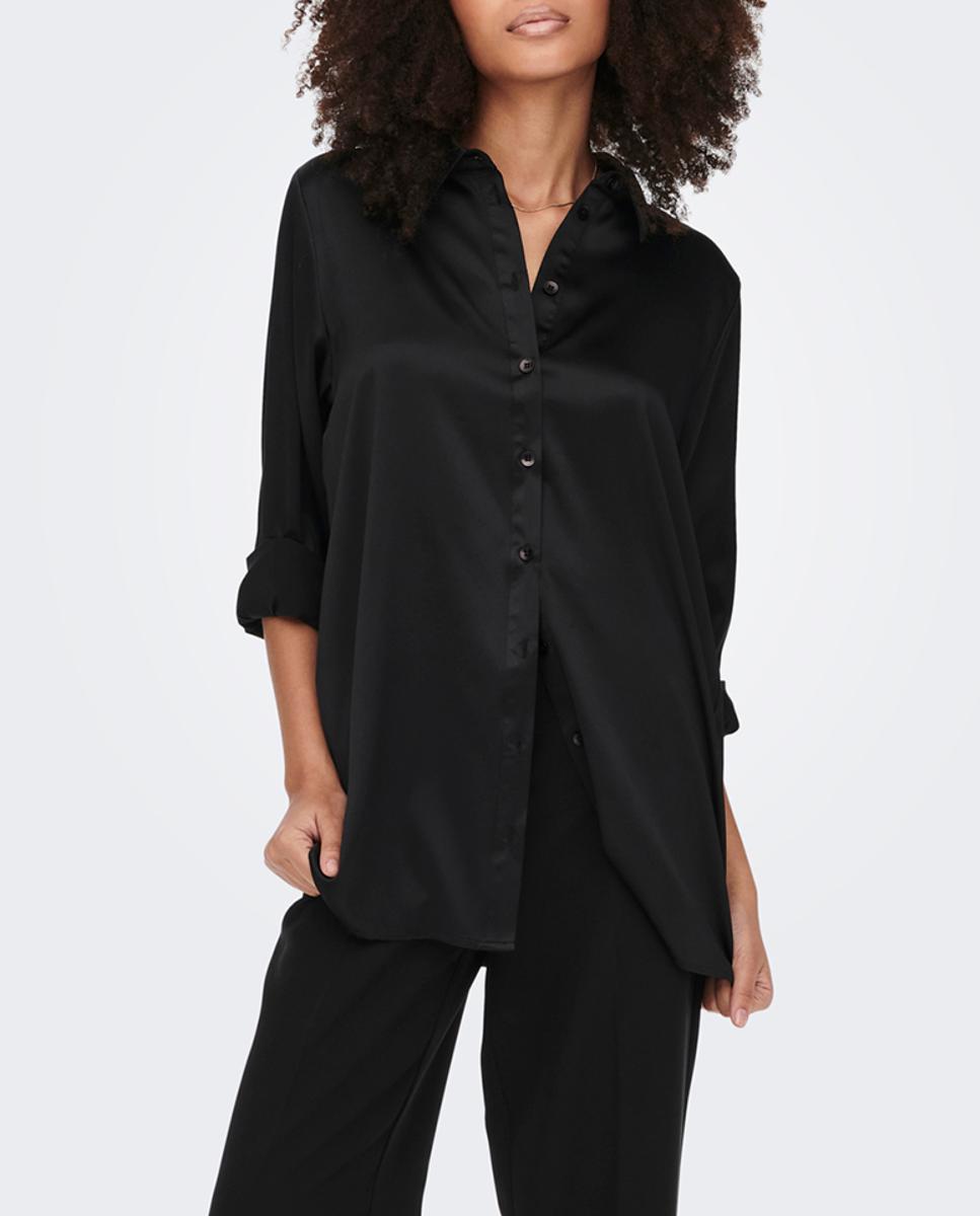 Imagen 0 de Camisa de mujer satinada de corte holgado