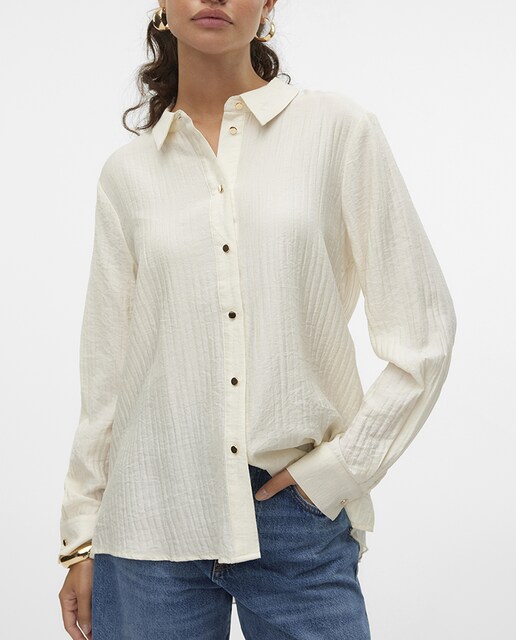 Imagen 0 de Camisa de manga larga de mujer con espalda plisada