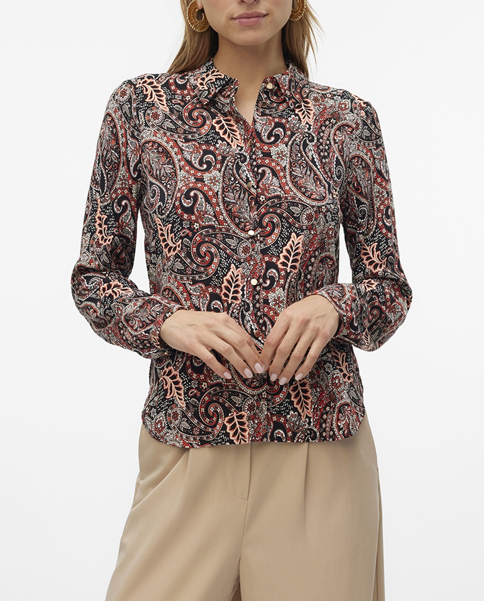 Imagen 0 de Camisa de manga larga de mujer estampado cachemir