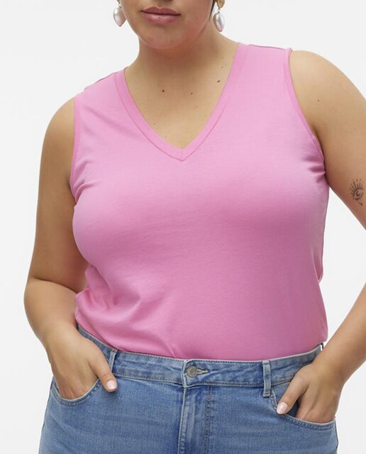 Imagen 0 de Top básico sin mangas de mujer de talla grande