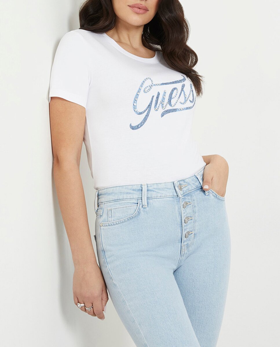 Imagen 0 de Camiseta de mujer de manga corta con logo frontal.