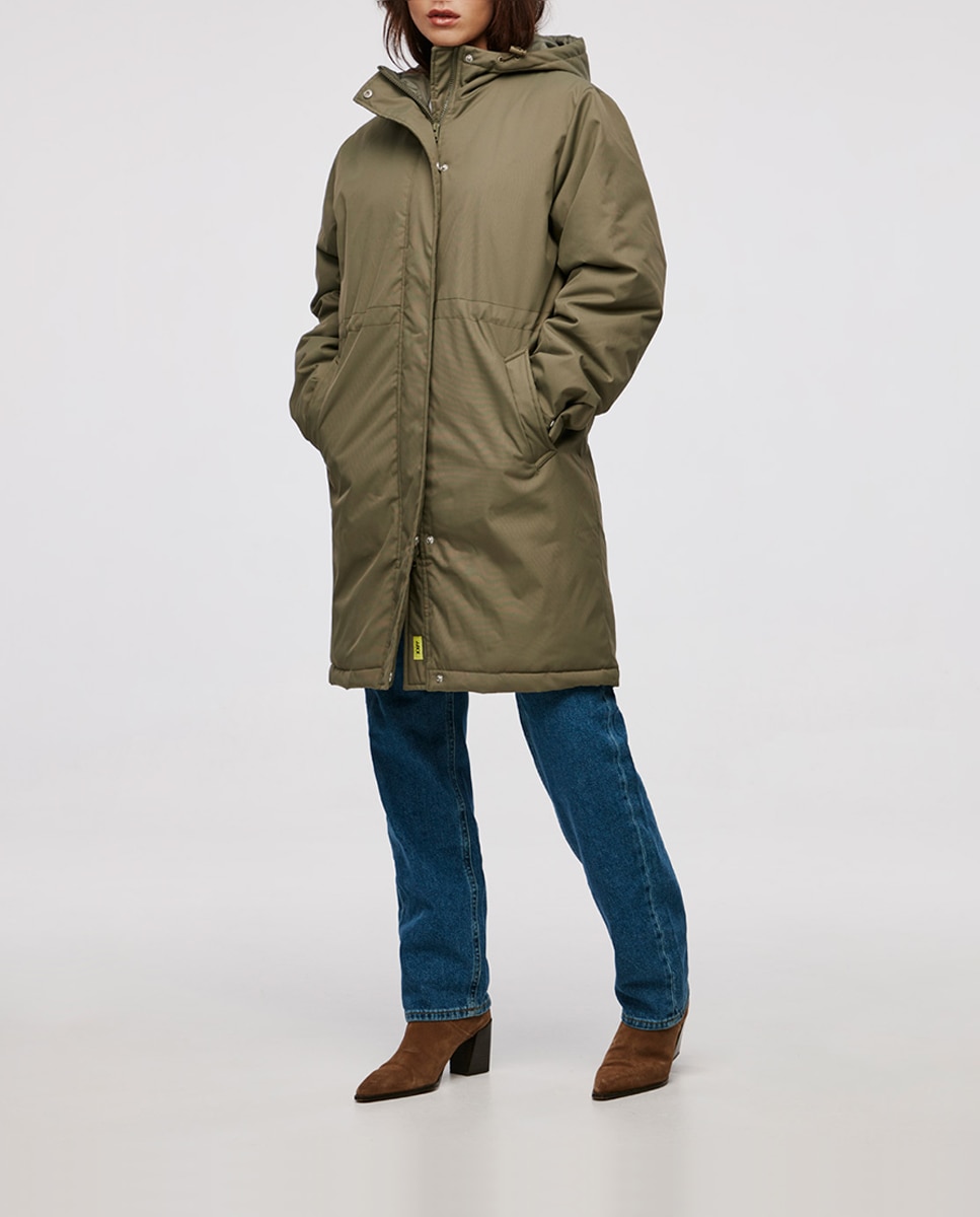 Imagen 0 de Parka de mujer con capucha y cintura ajustable