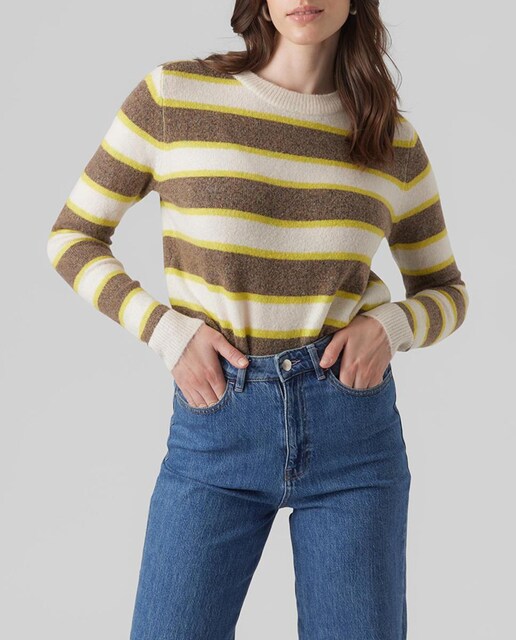 Imagen 0 de Jersey de punto de mujer de cuello redondo