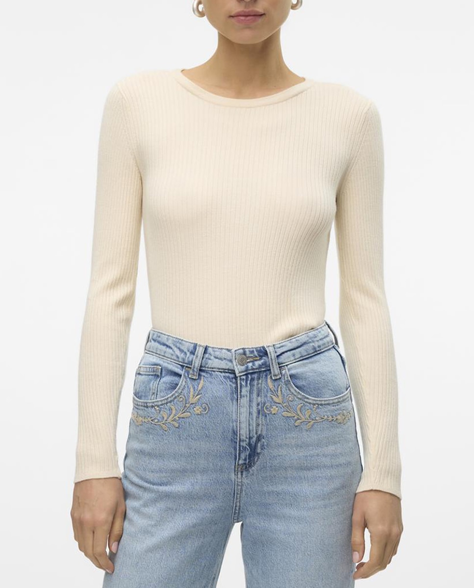 Imagen 0 de Jersey canalé de mujer con espalda abierta