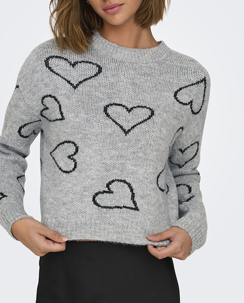 Imagen 0 de Jersey de mujer corto de punto con corazones