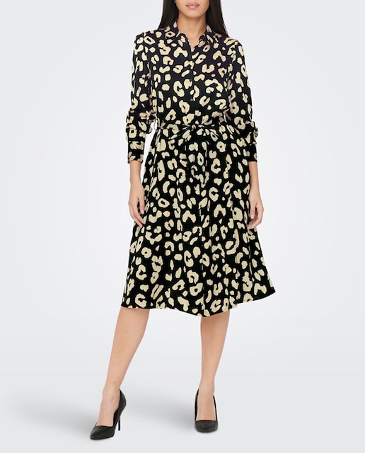 Imagen 0 de Vestido midi camisero satinado