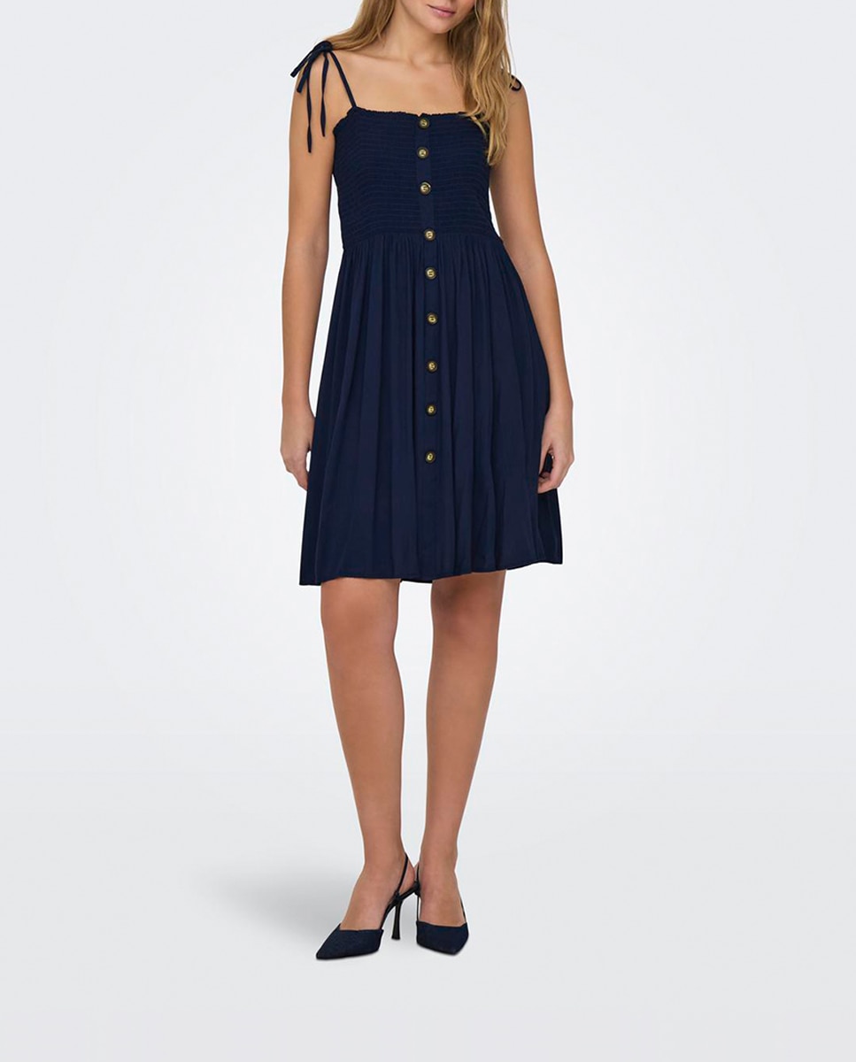 Imagen 0 de Vestido  de corte mini y tejido fluido
