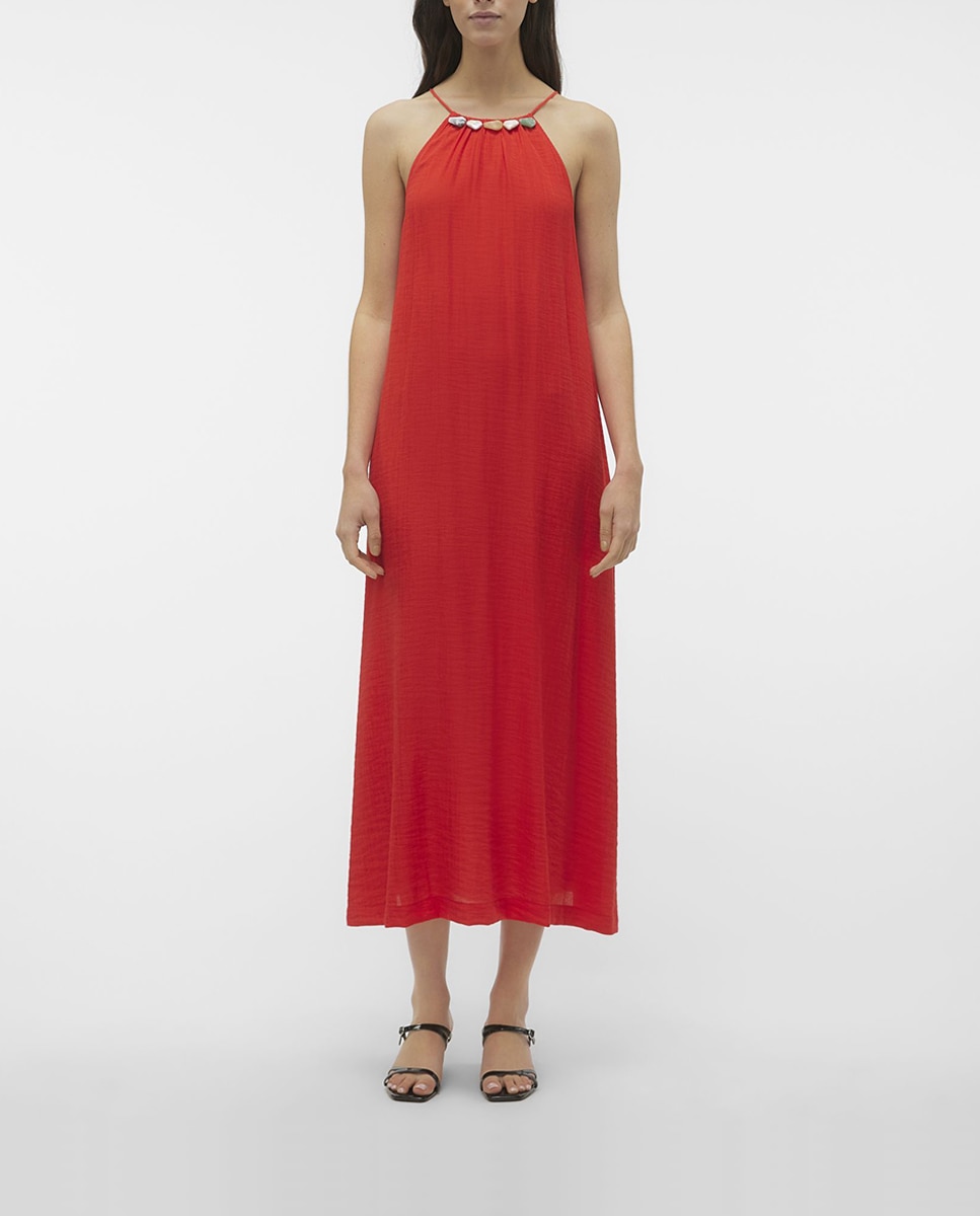 Imagen 0 de Vestido largo con detalles en el cuello