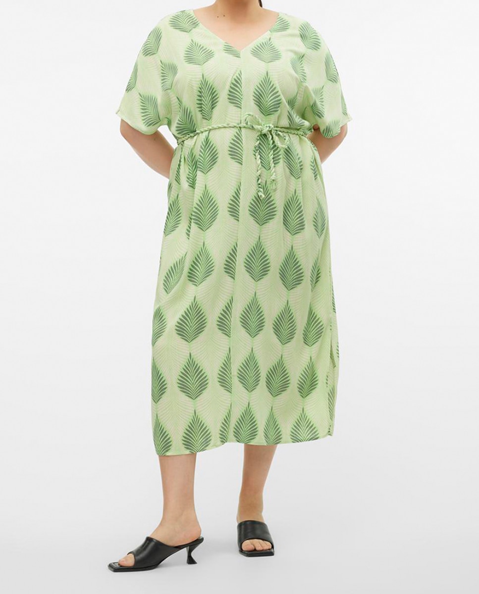 Imagen 0 de Vestido largo estampado de talla grande