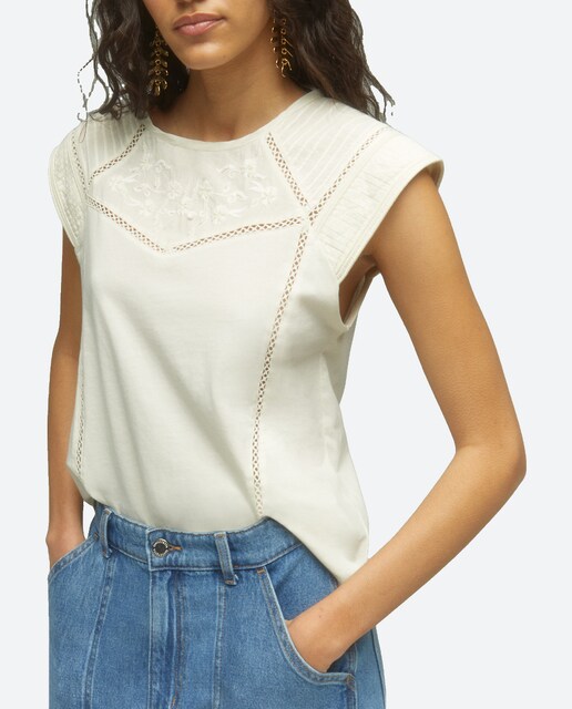 Imagen 0 de Camiseta de mujer con bordados