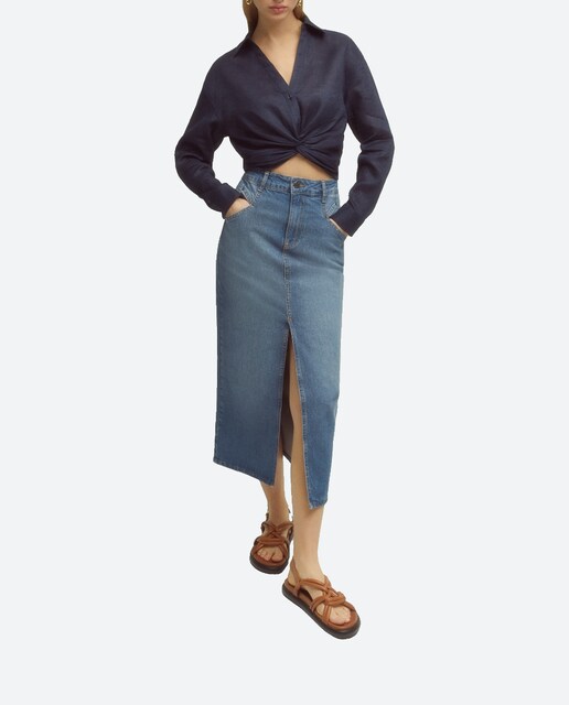 Imagen 0 de Falda midi vaquera